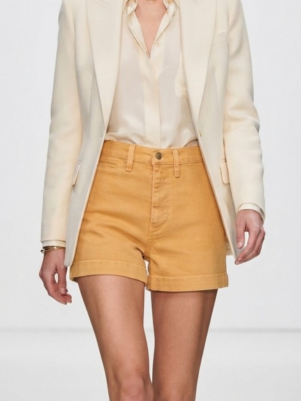 Madewell High Rise Emmett Denim Jean Shorts In Yellow Gold Size 26